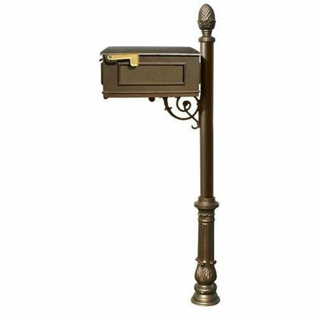 GRANDOLDGARDEN Mailbox System with Post Ornate Base & Pineapple Finial Bronze GR2642722